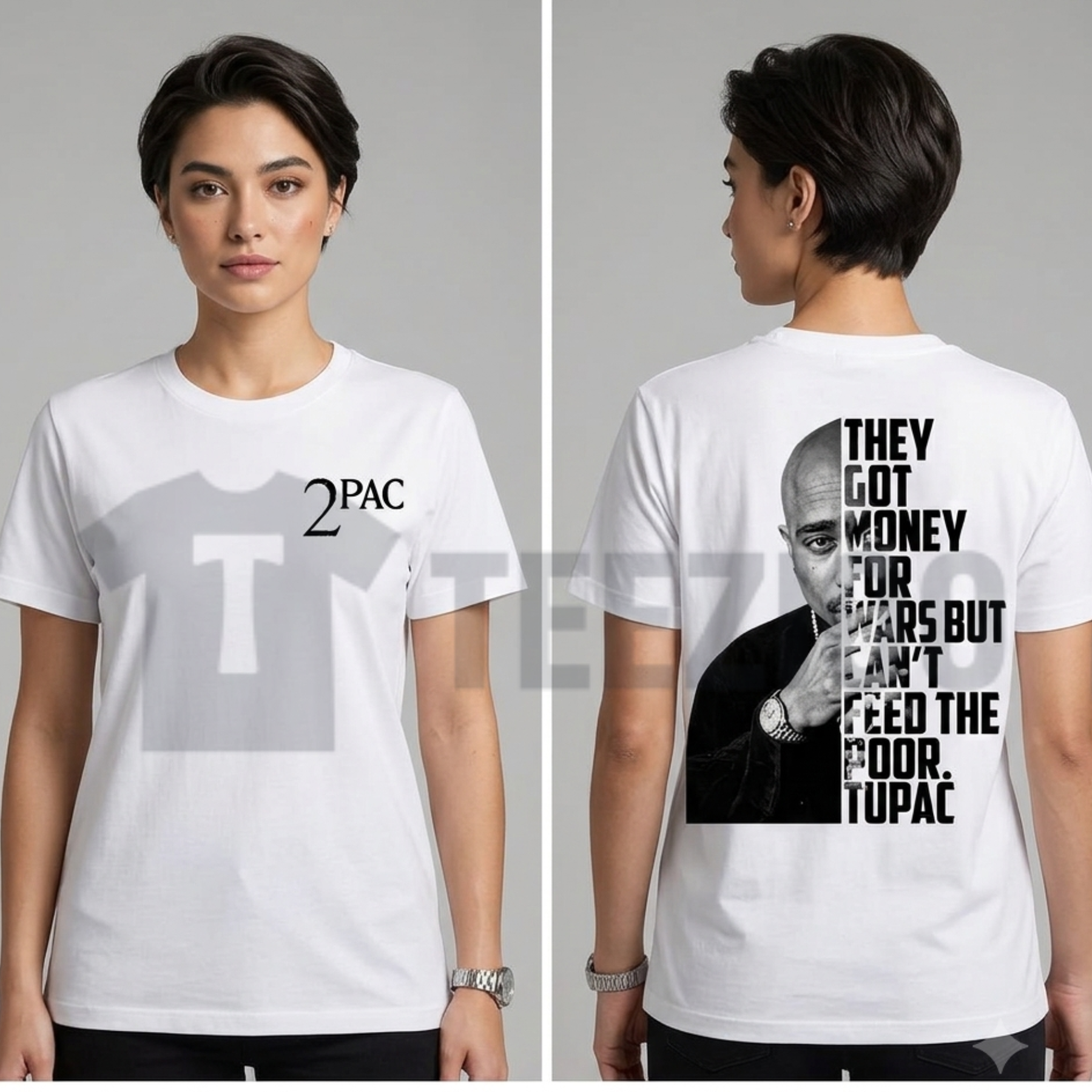 2Pac Rapper Shirt | Classic 90s Hip Hop Vintage Rap Tee – Teezioo