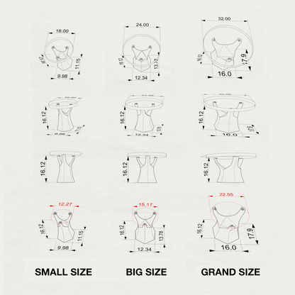 Coffee Table Base 106B Namu 16" H Mid-Century Style for DIY Projects