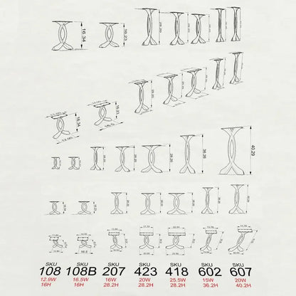 Bench Legs 108B Curva 16.2" H Modern Steel Furniture Legs