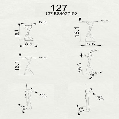Coffee Table Legs 214/127 Botas 16.1" H Minimalist Style for Live Edge Tabletop