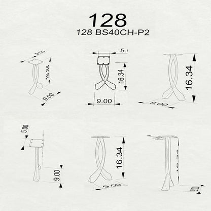 Bench Legs 108/128 Curva 16" H Curved Metal Furniture Legs