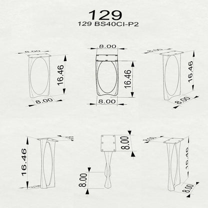 Bench Legs 110/129 Oria 16.5" H for for Live Edge and Woodworking Projects