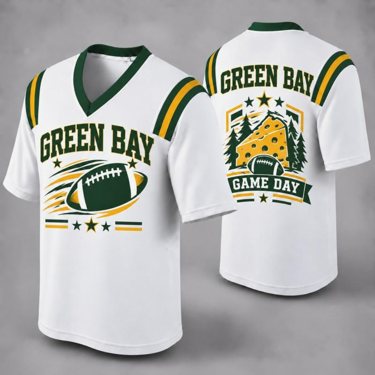 Unisex Football Fan Jersey - White V-Neck Mesh Game Day Shirt (32 Teams)