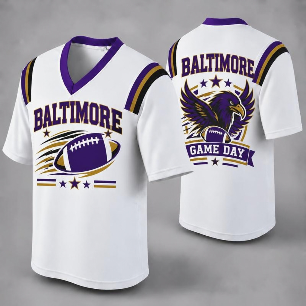 Unisex Football Fan Jersey - White V-Neck Mesh Game Day Shirt (32 Teams)