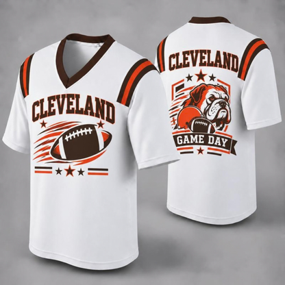 Unisex Football Fan Jersey - White V-Neck Mesh Game Day Shirt (32 Teams)