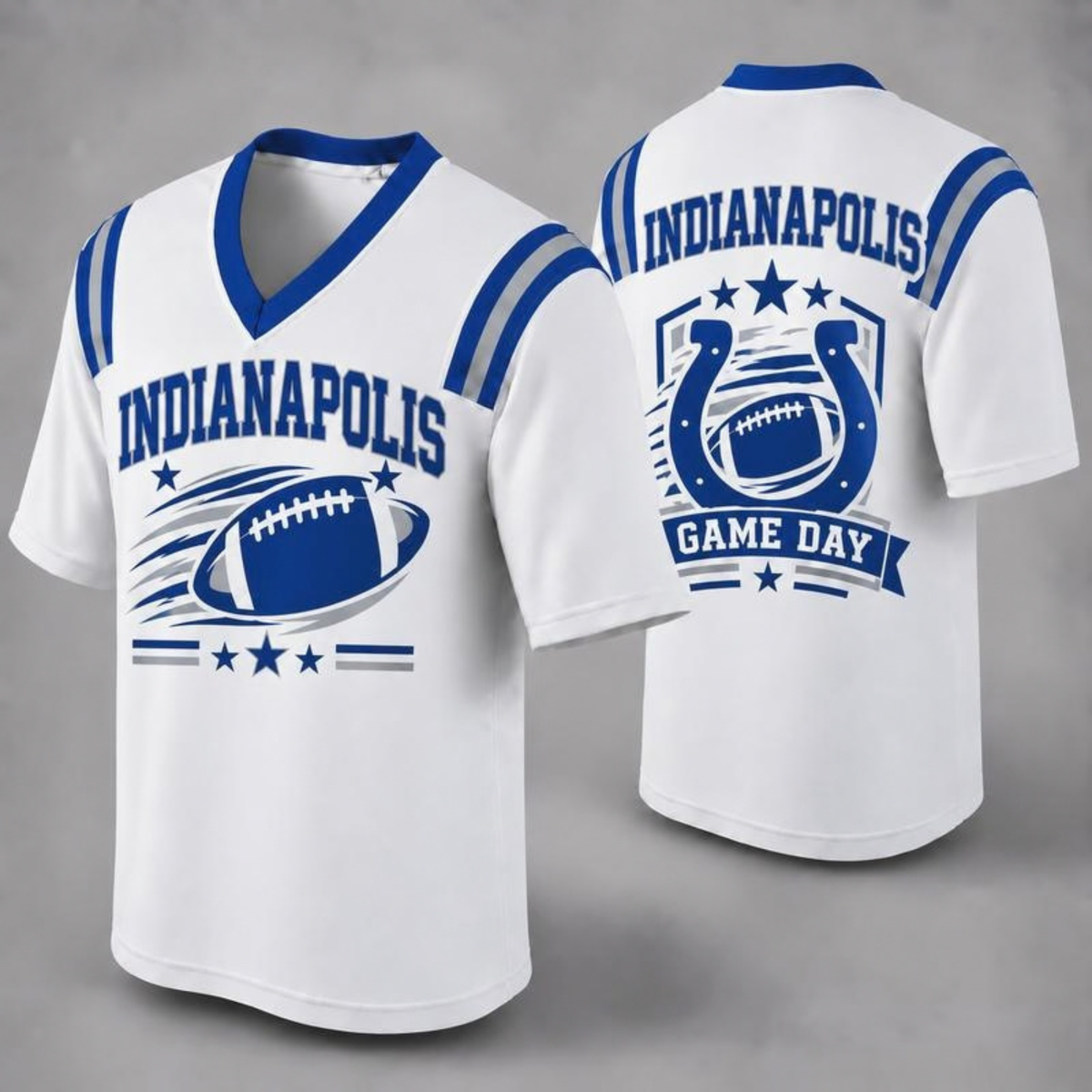 Unisex Football Fan Jersey - White V-Neck Mesh Game Day Shirt (32 Teams)