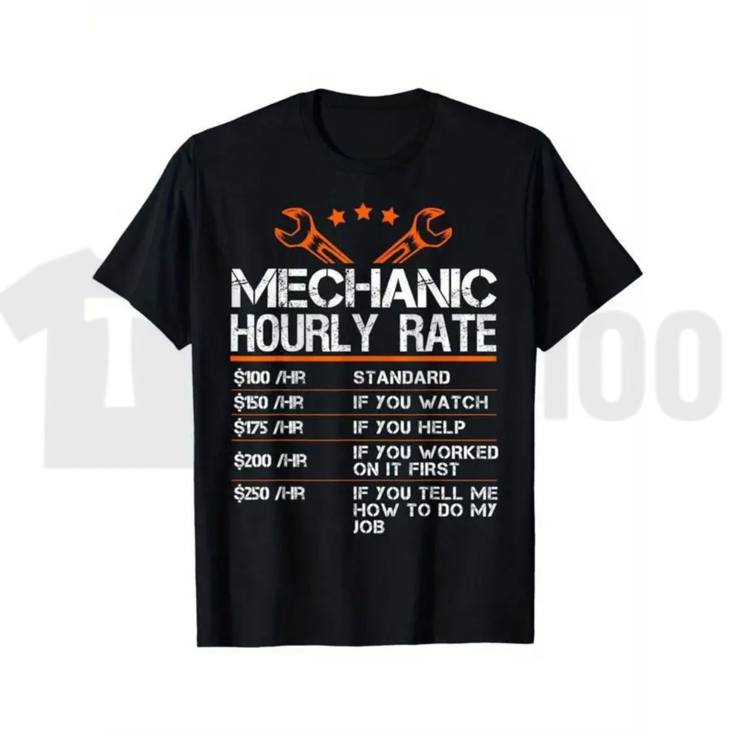 Mechanic Hourly Rate Funny Auto Repair Labor Rates Summer Graphic T-Shirt