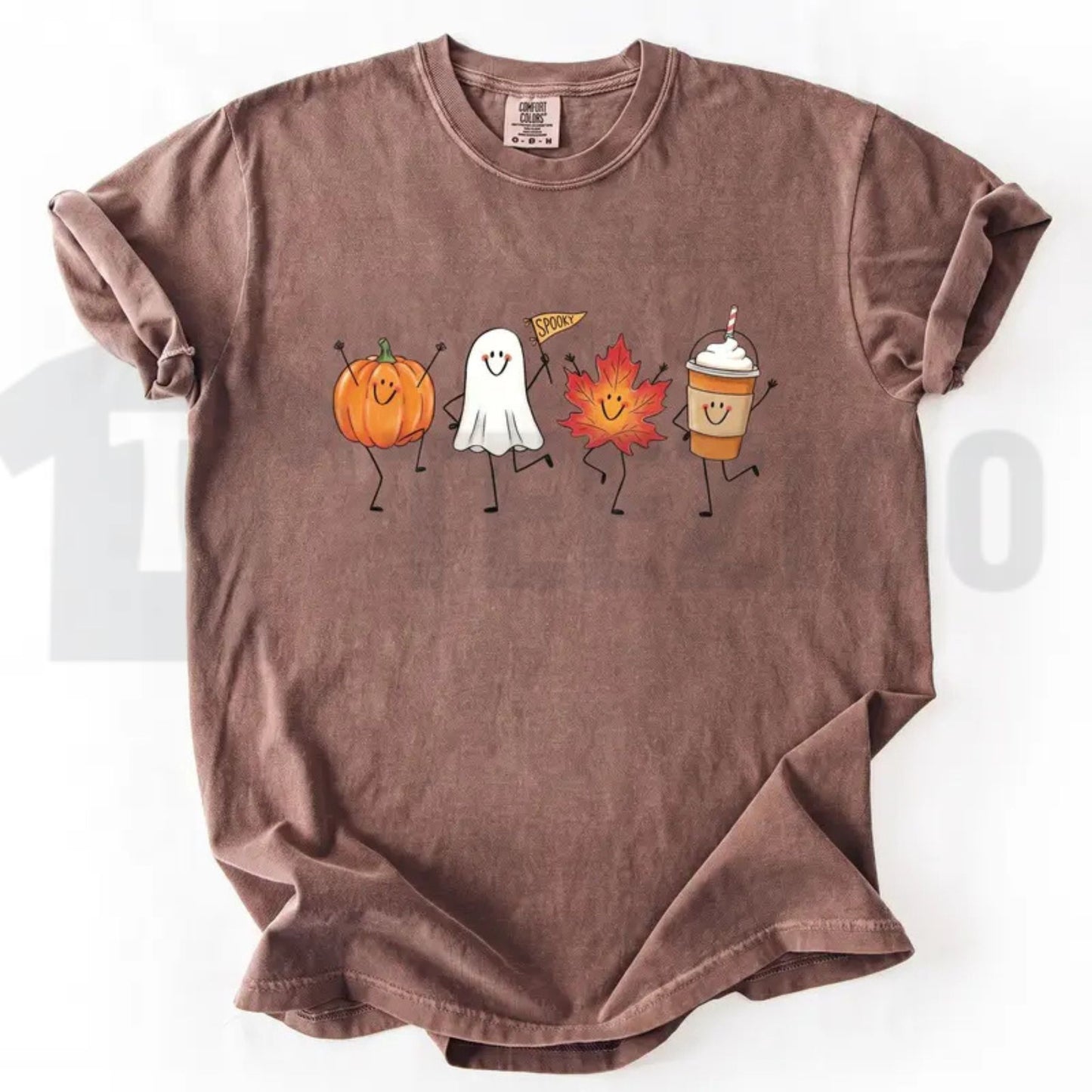 Cute Autumn Pumpkin Ghost Comfort Colors Shirt – Retro Spooky Halloween Tee