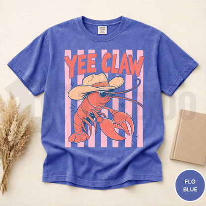 Lobster Cowboy Comfort Colors Shirt – Funny Yee Claw Coastal Cowgirl Tee