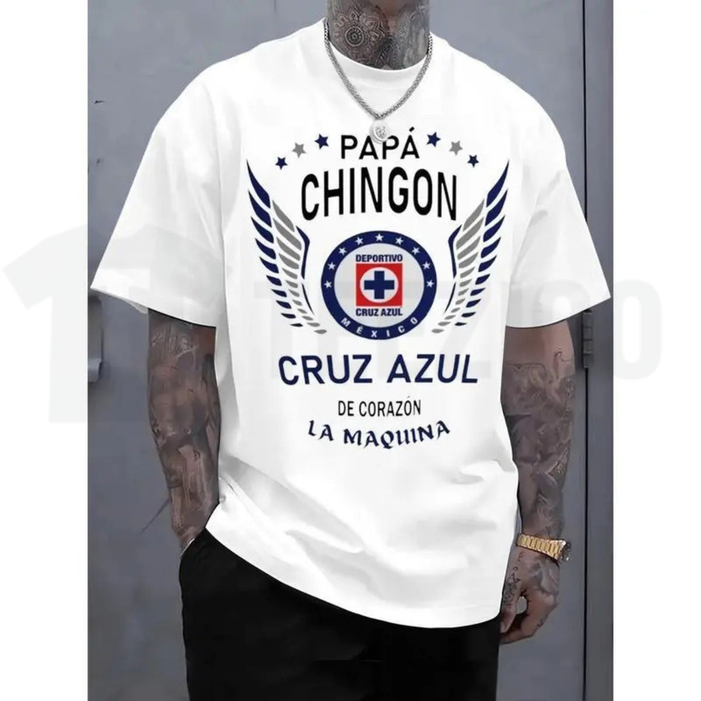 Cruz Azul "Papa Chingon" Graphic Tee – Funny Soccer Dad T-Shirt, Latino Father’s Day Gift Shirt