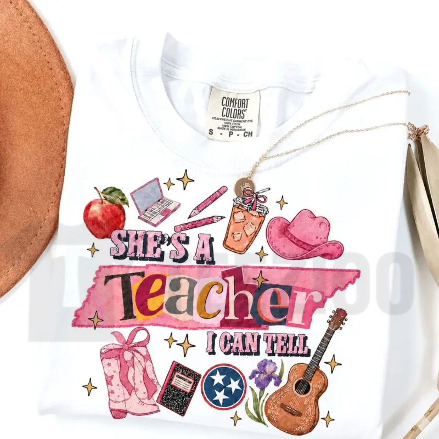She's a Teacher I Can Tell Comfort Colors Shirt – Funny Retro Educator Graphic Tee