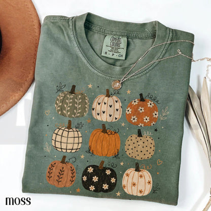 Boho Pumpkin Comfort Colors Shirt – Cute Fall Autumn Pattern Tee