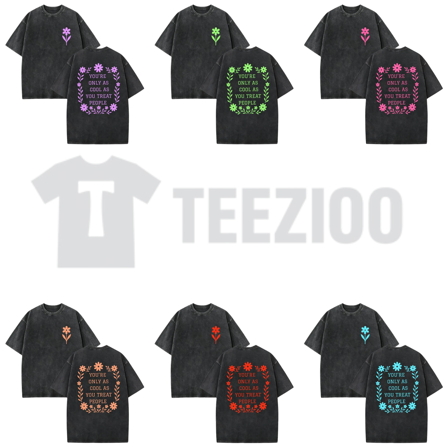 "You're Only As Cool As You Treat People" Shirt - Retro Acid Wash Kindness Tee