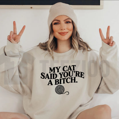 Funny Cat Owner Sweatshirt – Sarcastic Cat Graphic Crewneck