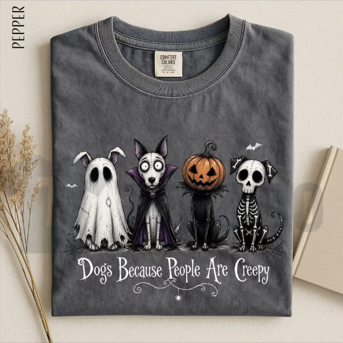 Funny Dog Lover Halloween Comfort Colors Retro Spooky Graphic Tee