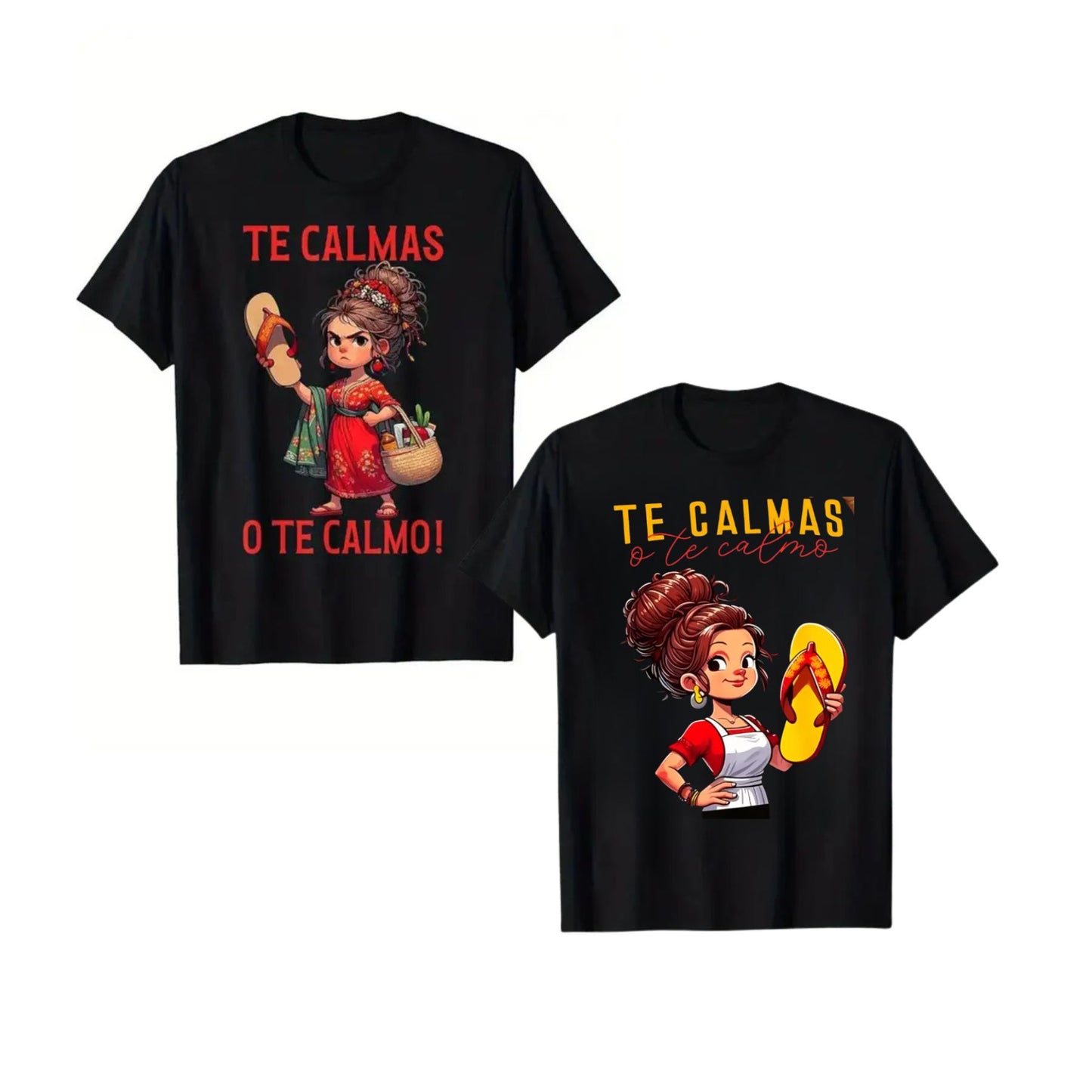 Funny "Calm Or I Will Calm You" Spanish Mom T-Shirt – Mexican Motherhood Graphic Tee, Premium 100% Cotton Latina Humor Top, Made in USA