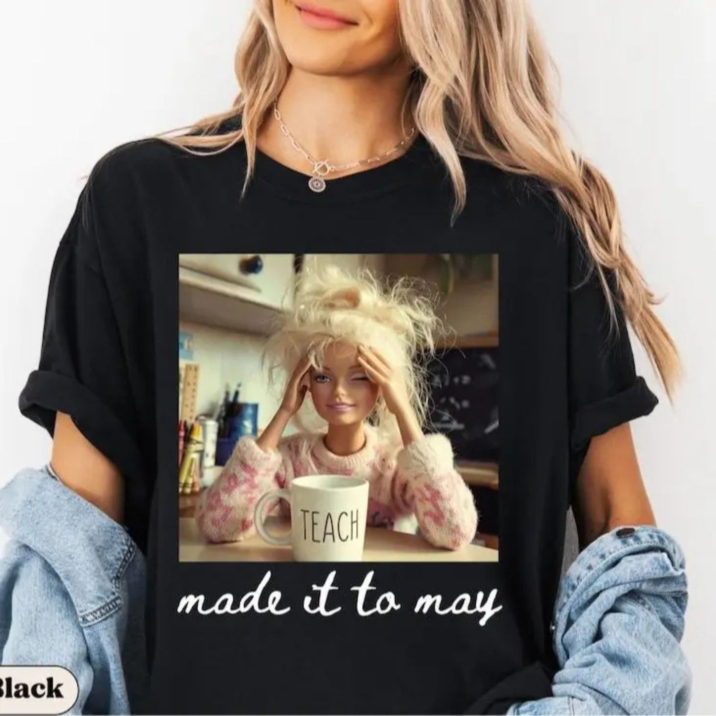 Comfort Colors Last Day of School Teacher T-Shirt – Funny Doll Face Meme Graphic Tee, Summer Break Humor Shirt