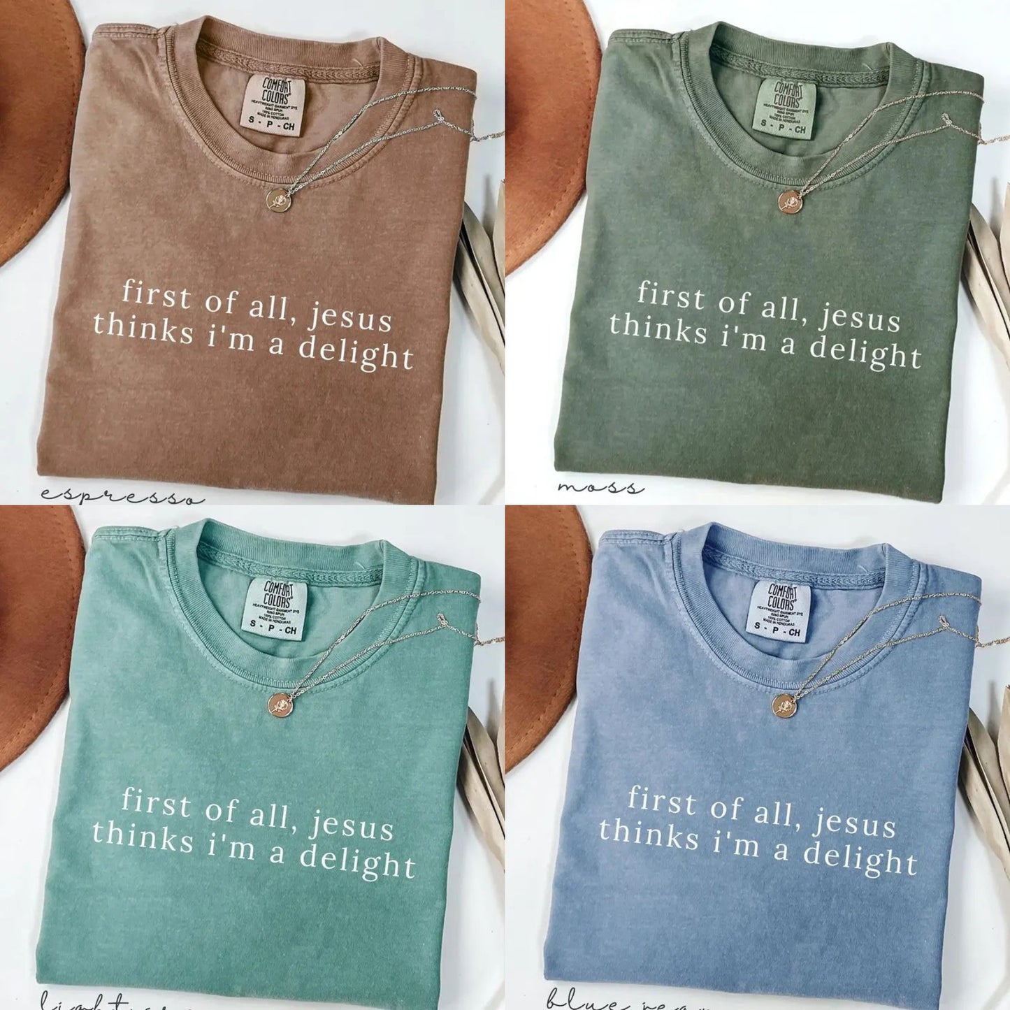 Comfort Colors® "Jesus Thinks I'm A Delight" T-Shirt – Funny Christian Graphic Tee, Sarcastic Faith-Based Shirt, Aesthetic Religious Gift for Her