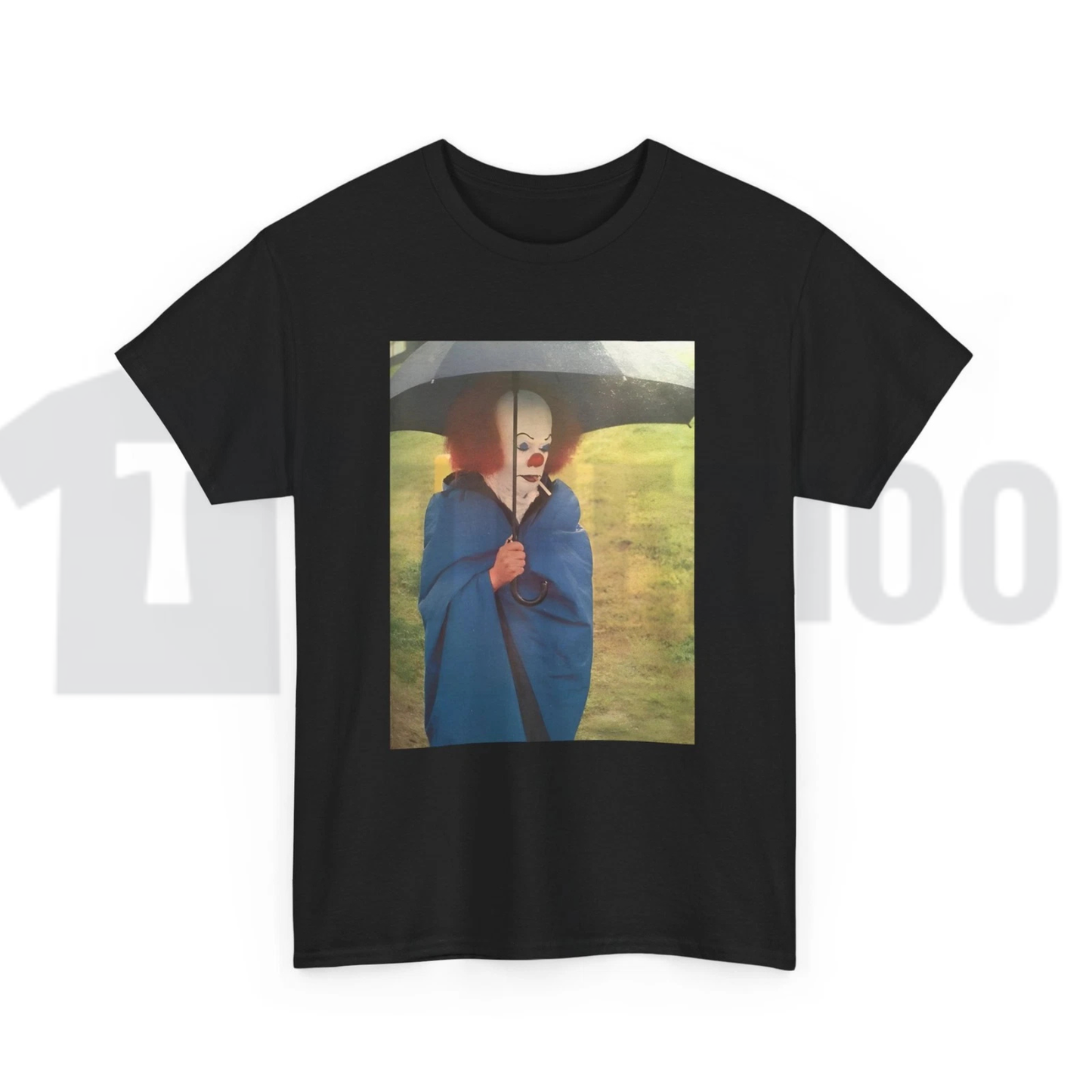 Tim Curry On IT Set Smoking Cigarette T-Shirt – Vintage Horror Movie Graphic Tee, Behind-The-Scenes Pennywise Shirt