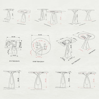 Counter & Bar Table Base 616 Tulipe 40" H Industrial Furniture