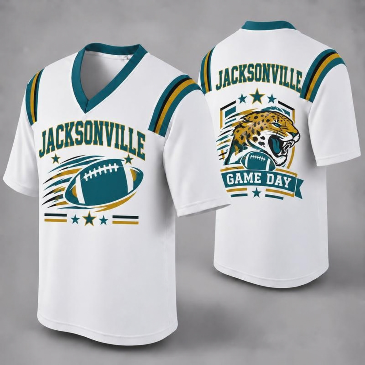 Unisex Football Fan Jersey - White V-Neck Mesh Game Day Shirt (32 Teams)