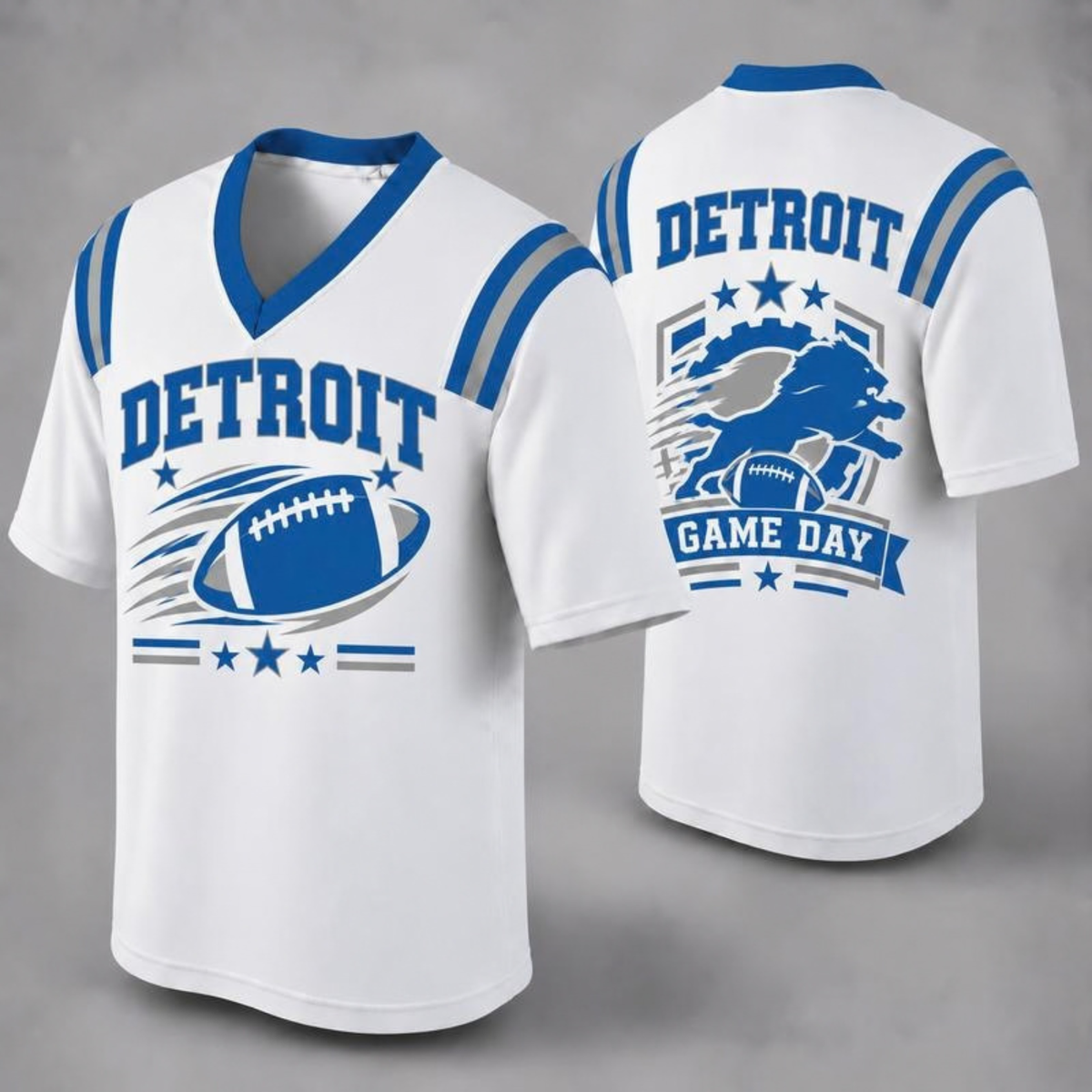 Unisex Football Fan Jersey - White V-Neck Mesh Game Day Shirt (32 Teams)