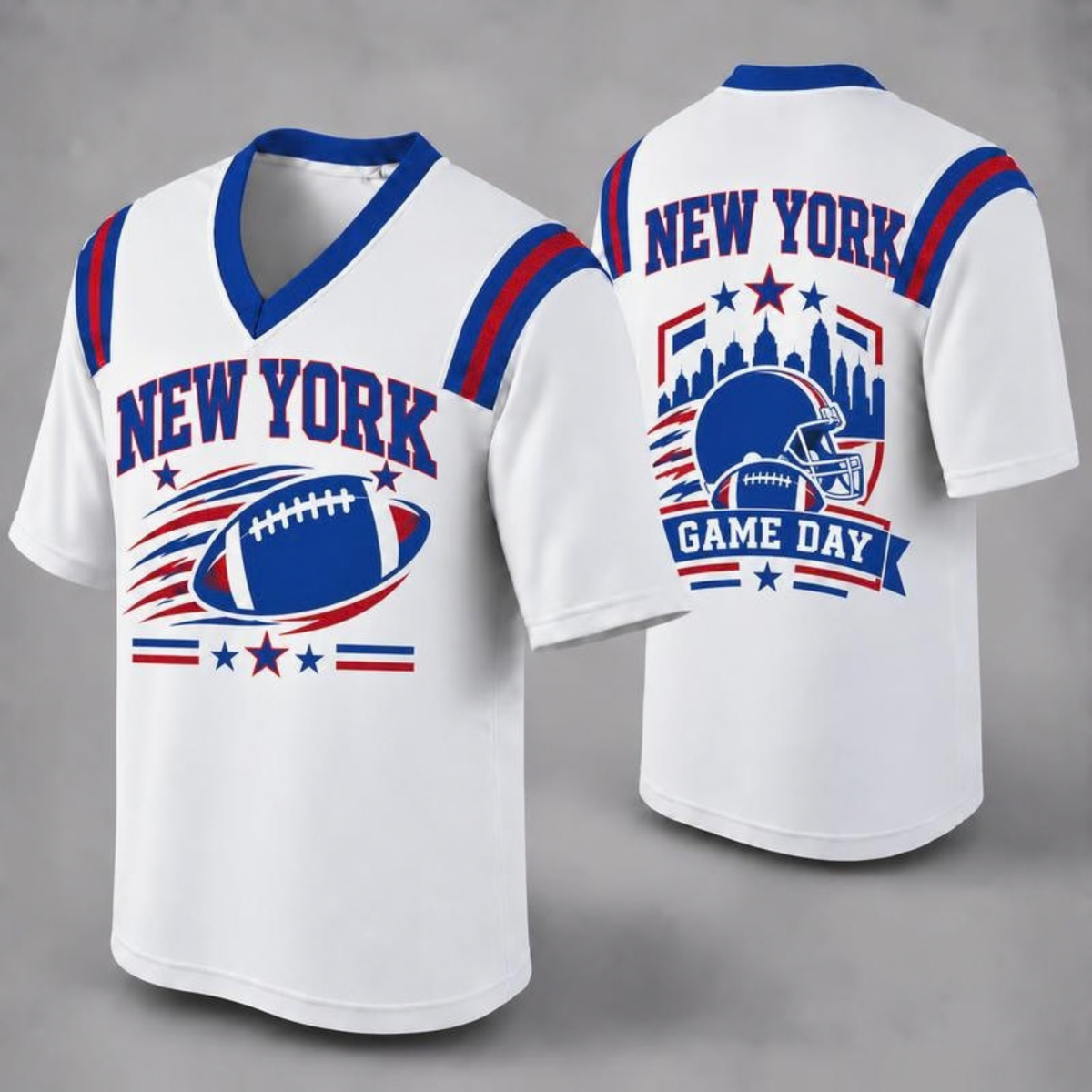 Unisex Football Fan Jersey - White V-Neck Mesh Game Day Shirt (32 Teams)