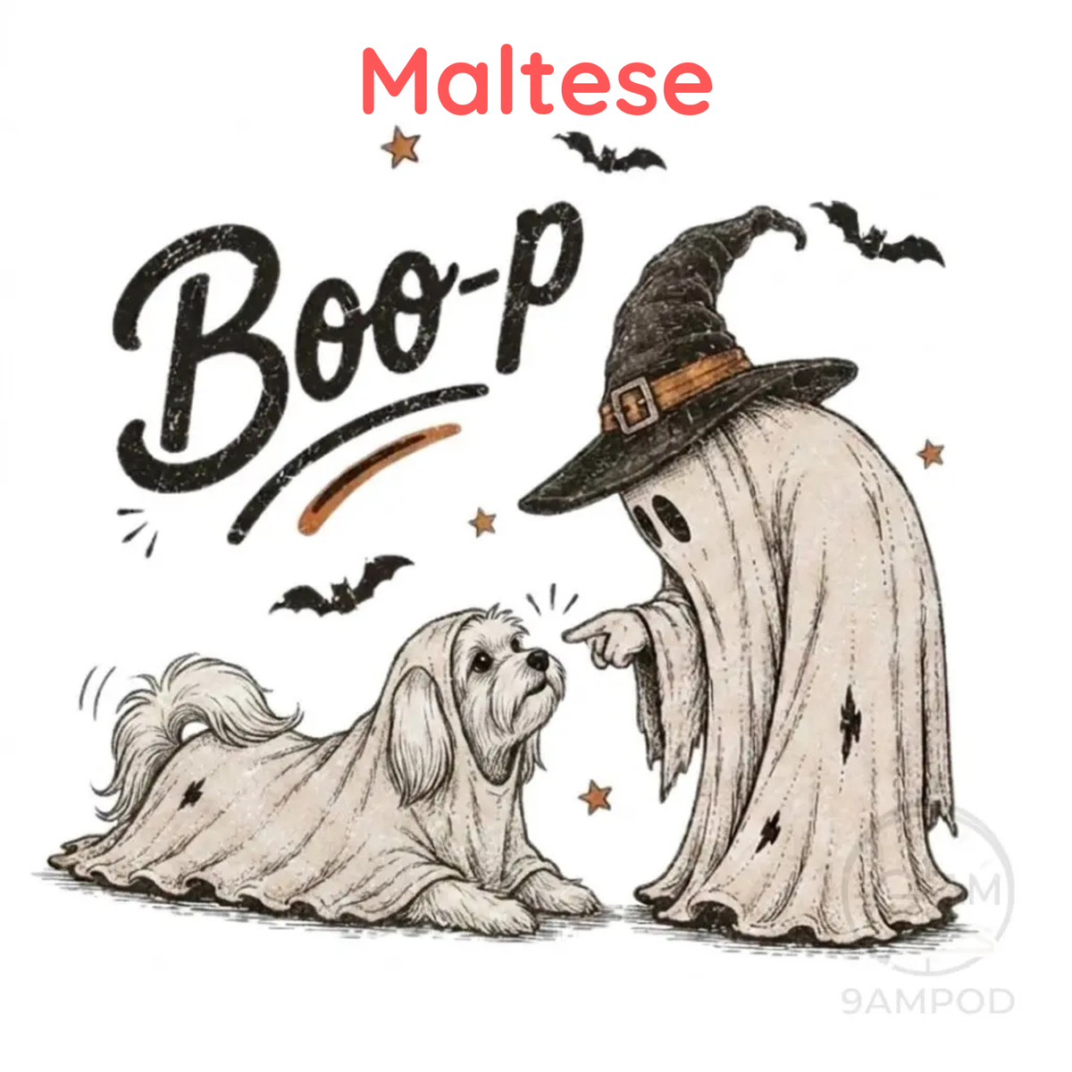 Comfort Colors® Boo-p Ghost Dog Shirt - Funny Halloween Dog Mom Graphic Tee