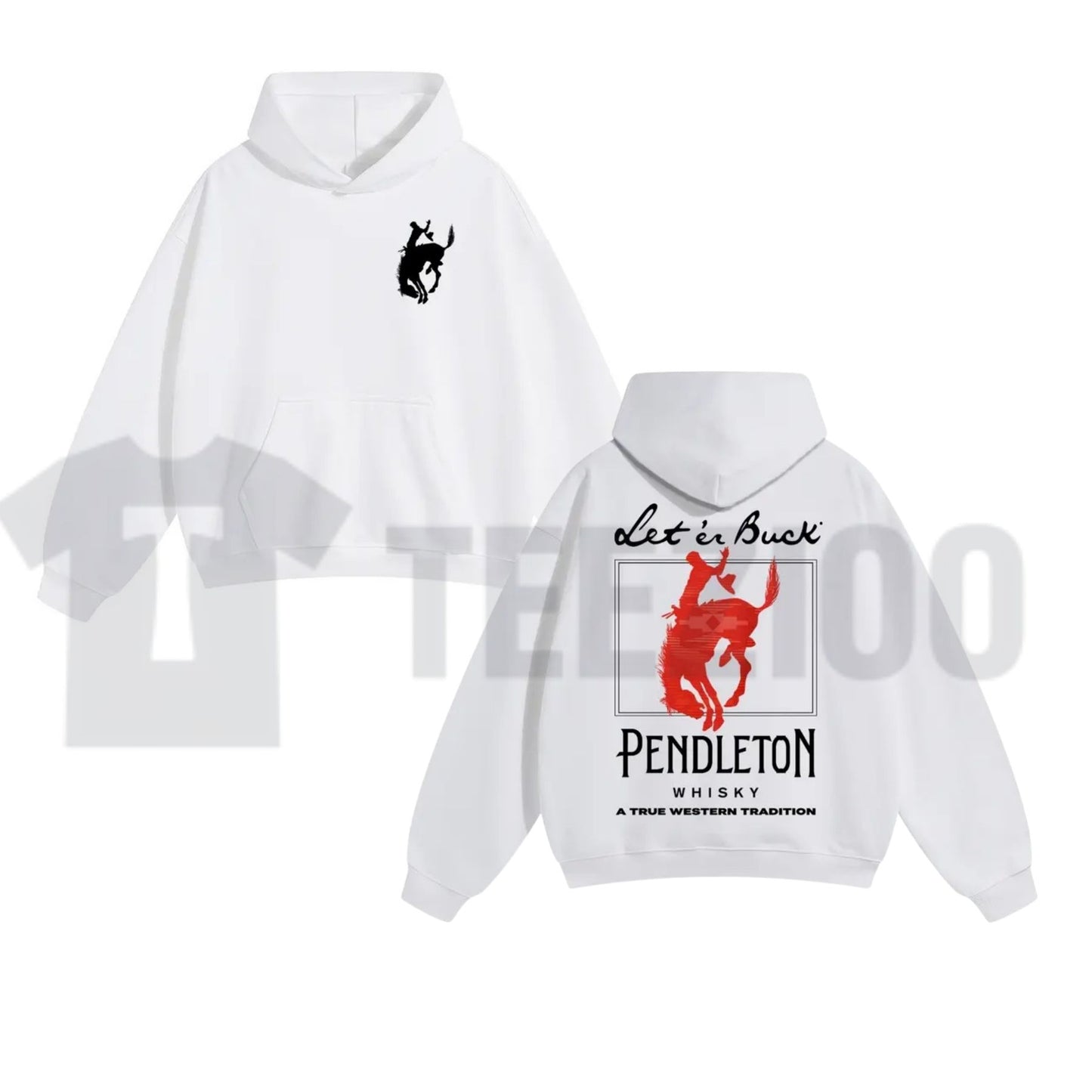"Let 'Er Buck" Western Graphic Hoodie