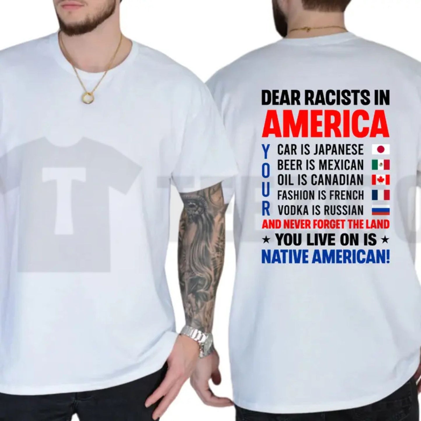 Dear Racists In America Tee – Funny Political Liberal Democrat Graphic Shirt