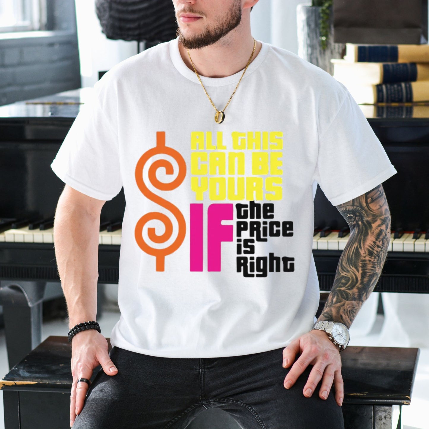 "All This Can Be Yours If The Price Is Right" Graphic T-Shirt – Funny Sarcastic Retro Game Show Tee, Aesthetic Unisex Streetwear Top
