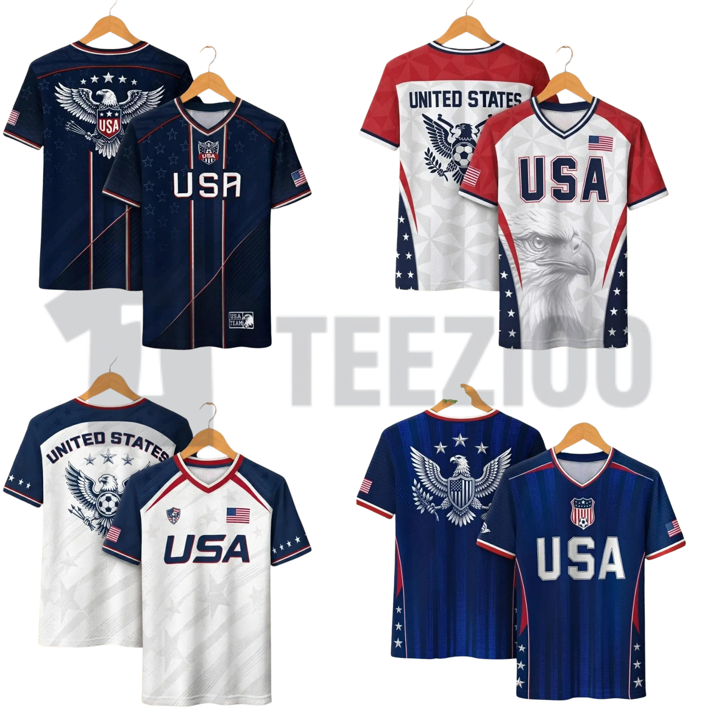 USA 2026 V-Neck Soccer Fan Jersey – Retro Football