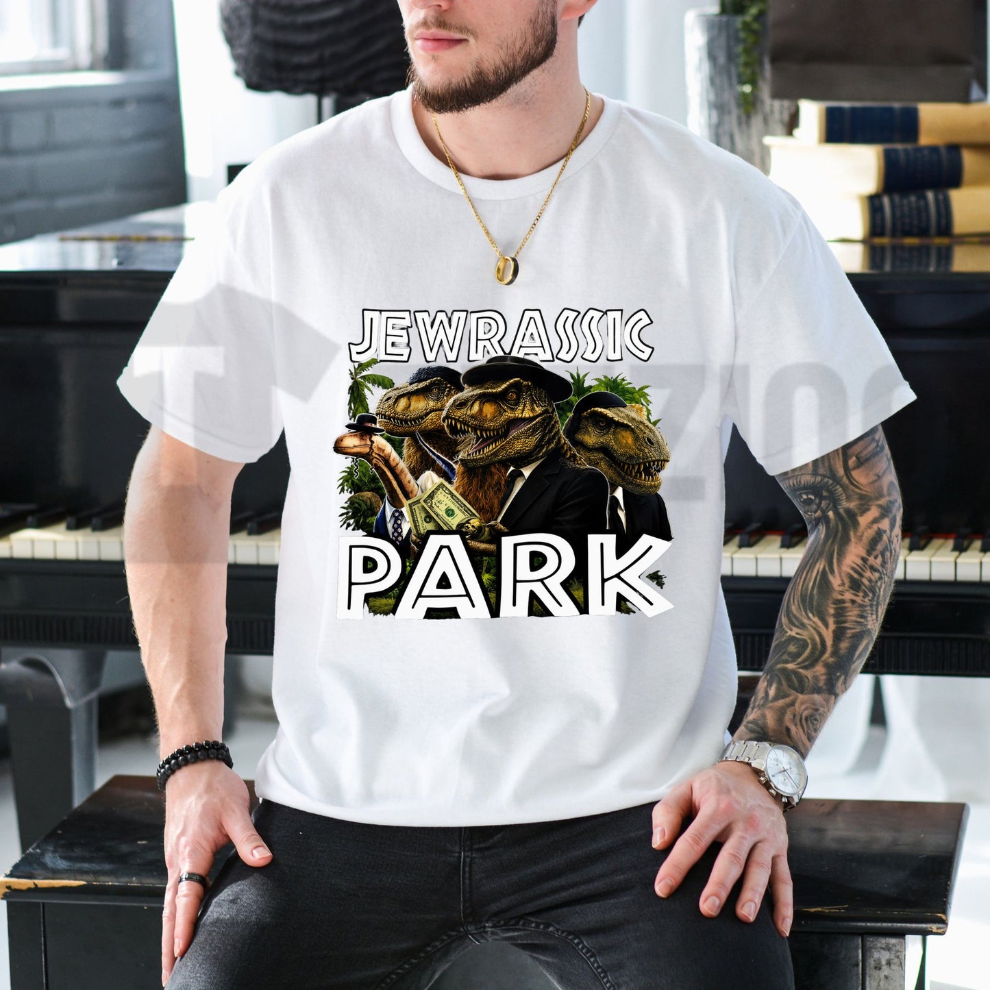 Jewrassic Park T-Shirt – Prehistoric Movie Parody Graphic Tee