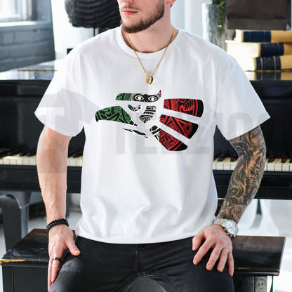 Latino Heritage Mexico Eagle Tribal Art Mexican Flag Tattoo Style T-Shirt