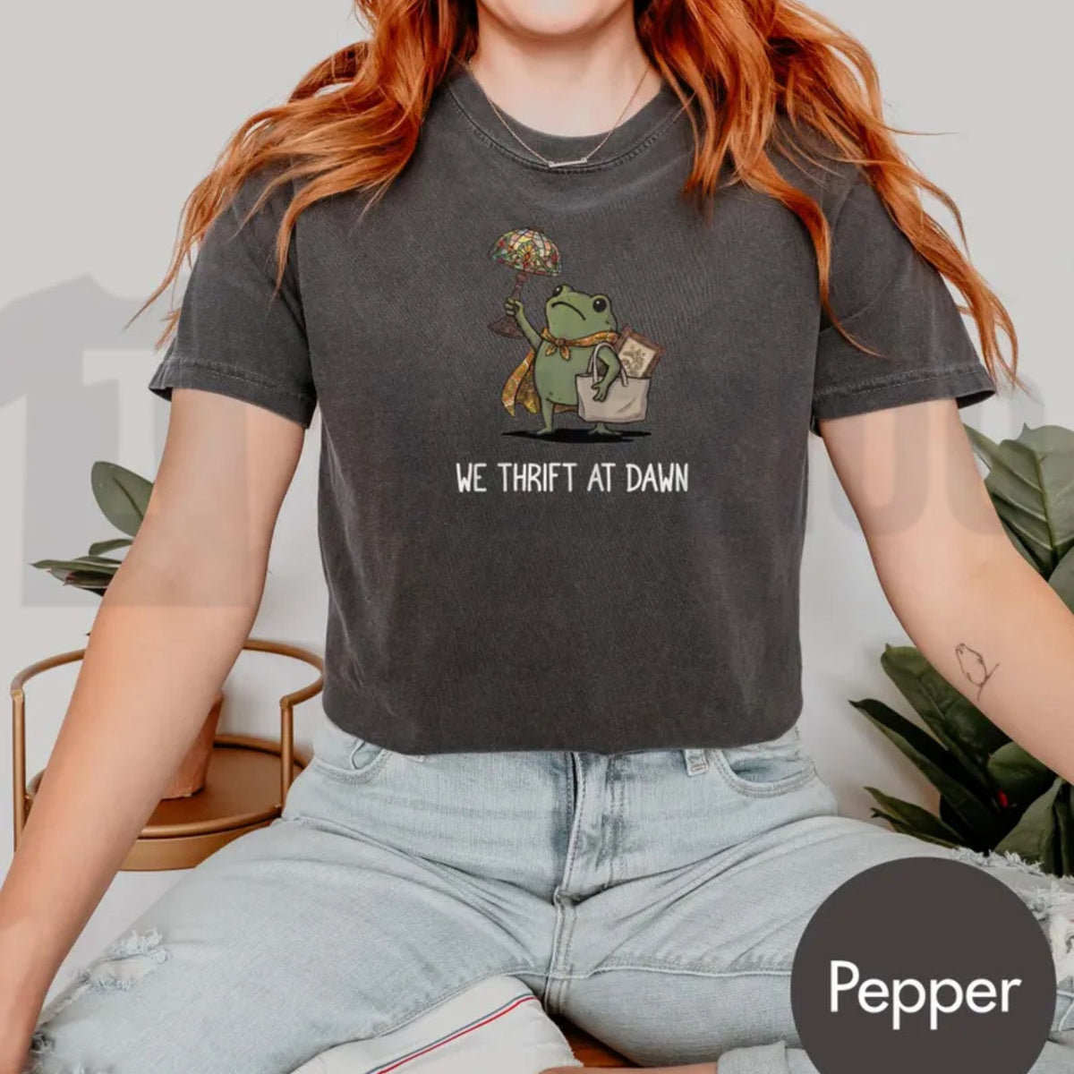 Funny Frog Meme We Thrift At Dawn Comfort Colors Shirt