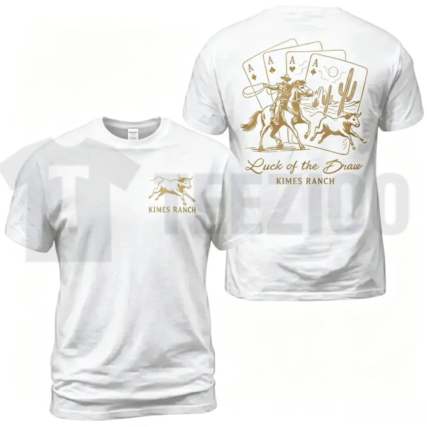 Kimes Ranch Luck Of The Draw T-Shirt – Western Rodeo Graphic Tee, Vintage Cowboy Shirt for Men & Women