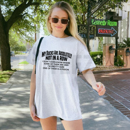 Humorous Adulting Chaos Graphic Top – Ducks Not In A Row Sarcastic Apparel