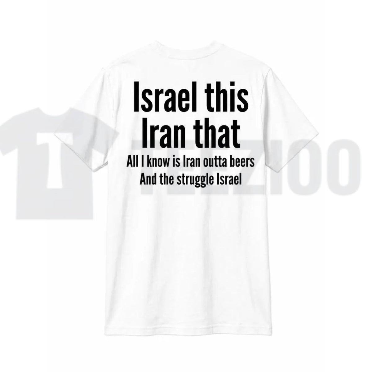 Humorous Beer Pun Graphic Top – Funny Back Print Iran Outta Beers Apparel
