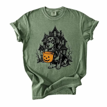 Dog Breeds Halloween T-Shirt - Funny Pumpkin Bucket Graphic Tee