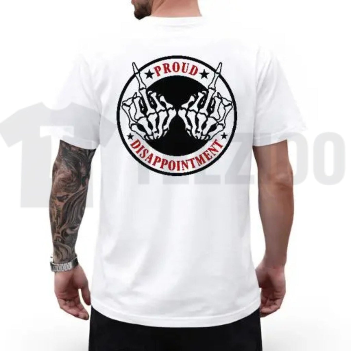 Proud Disappointment Defiant Bone Hand Tee – Men’s Streetwear Cotton Shirt