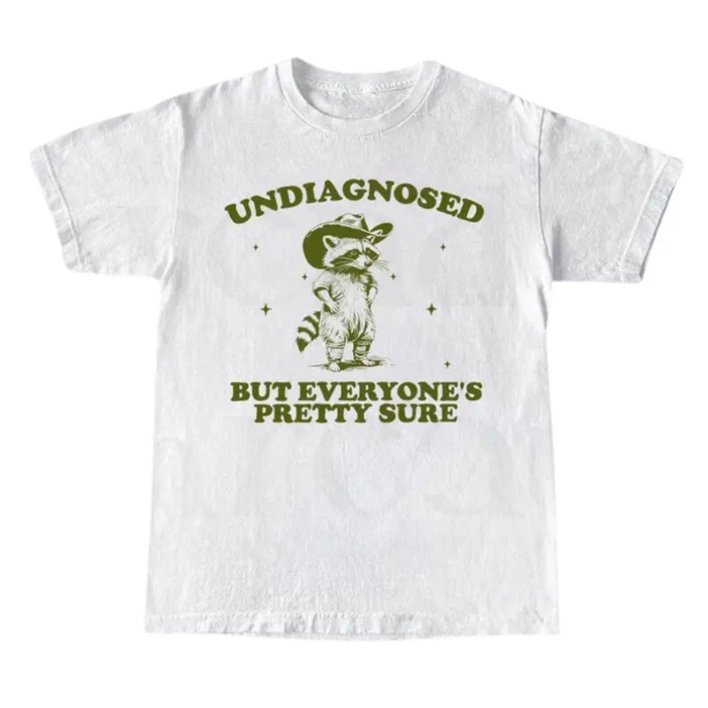 Undiagnosed But Everyone’s Sure T-Shirt – Funny Retro Humor Graphic Tee, Unisex Cotton Shirt