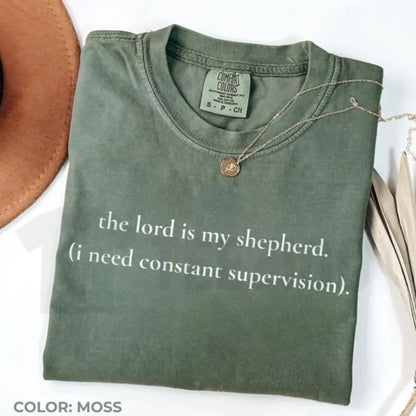 The Lord Is My Shepherd Comfort Colors Shirt – Funny Christian Supervision Graphic Tee, Cute Retro Faith Shirt