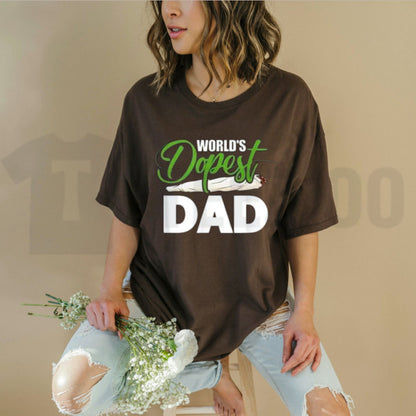 World's Dopest Dad Funny Father's Day Cannabis Hypebeast Graphic T-Shirt