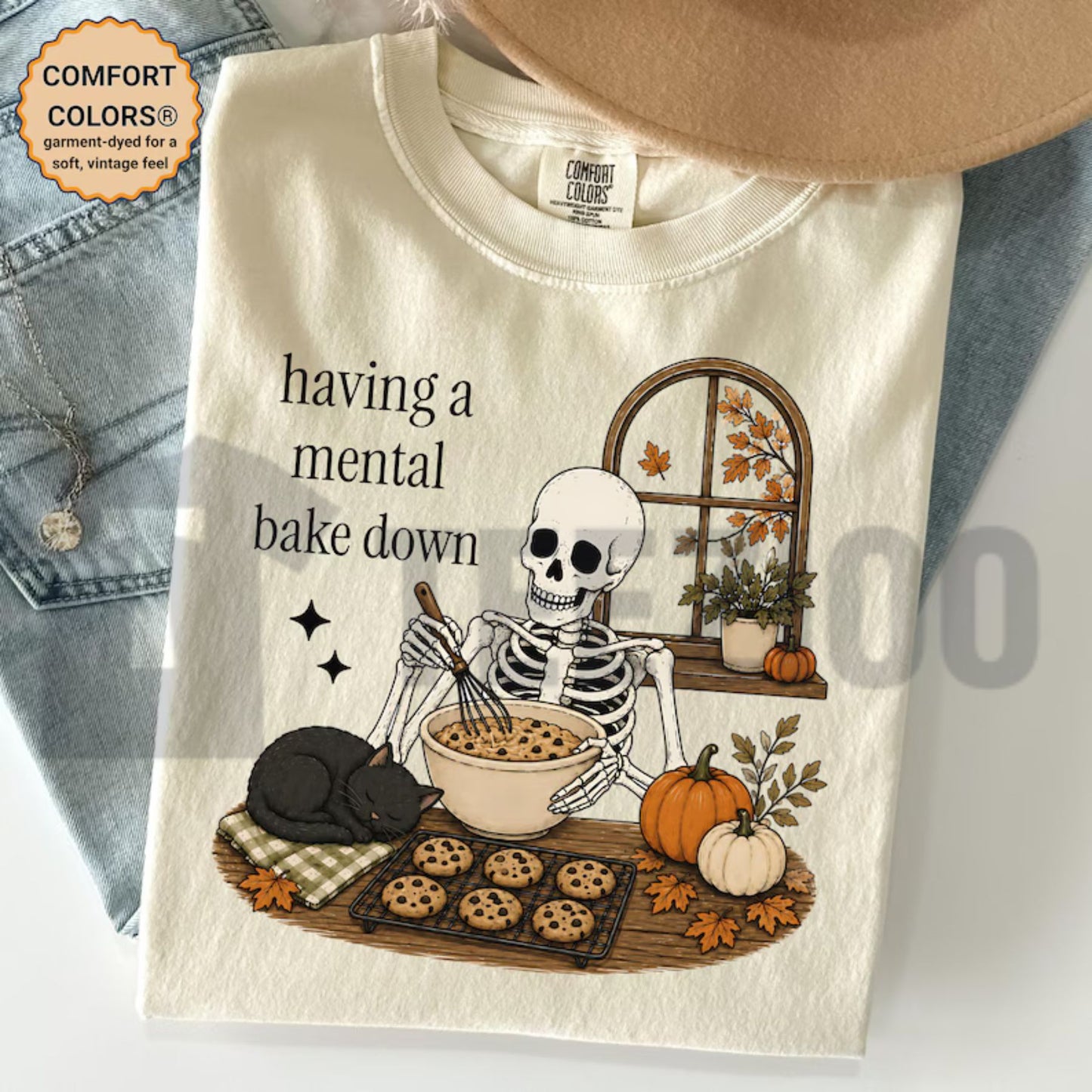 Mental Bake Down Skeleton Shirt – Funny Baking Cookie Baker Graphic Tee