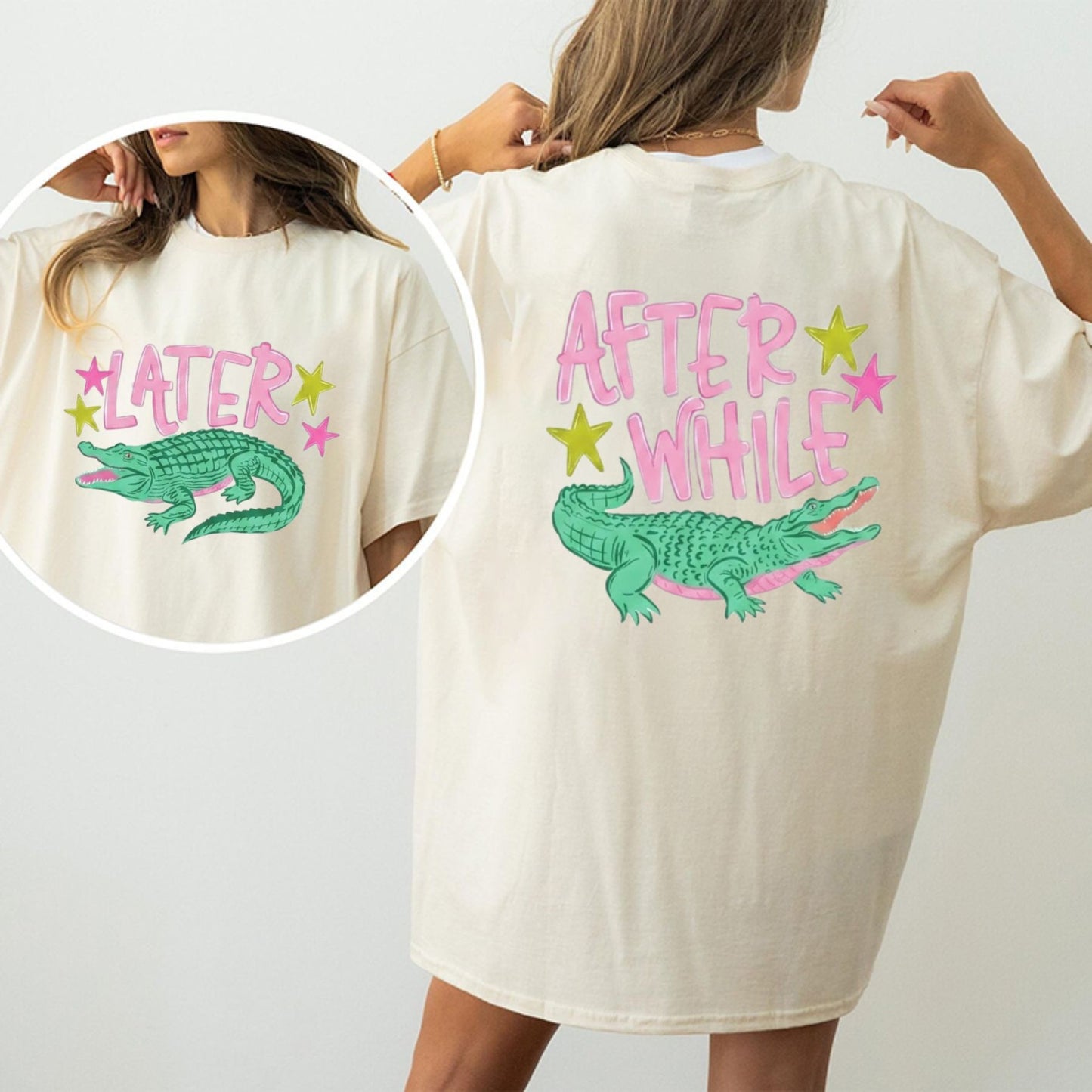 Comfort Colors Later Gator After While Crocodile T-Shirt – Retro Alligator Graphic Tee, Funny Summer Animal Shirt, Florida Vibes Top