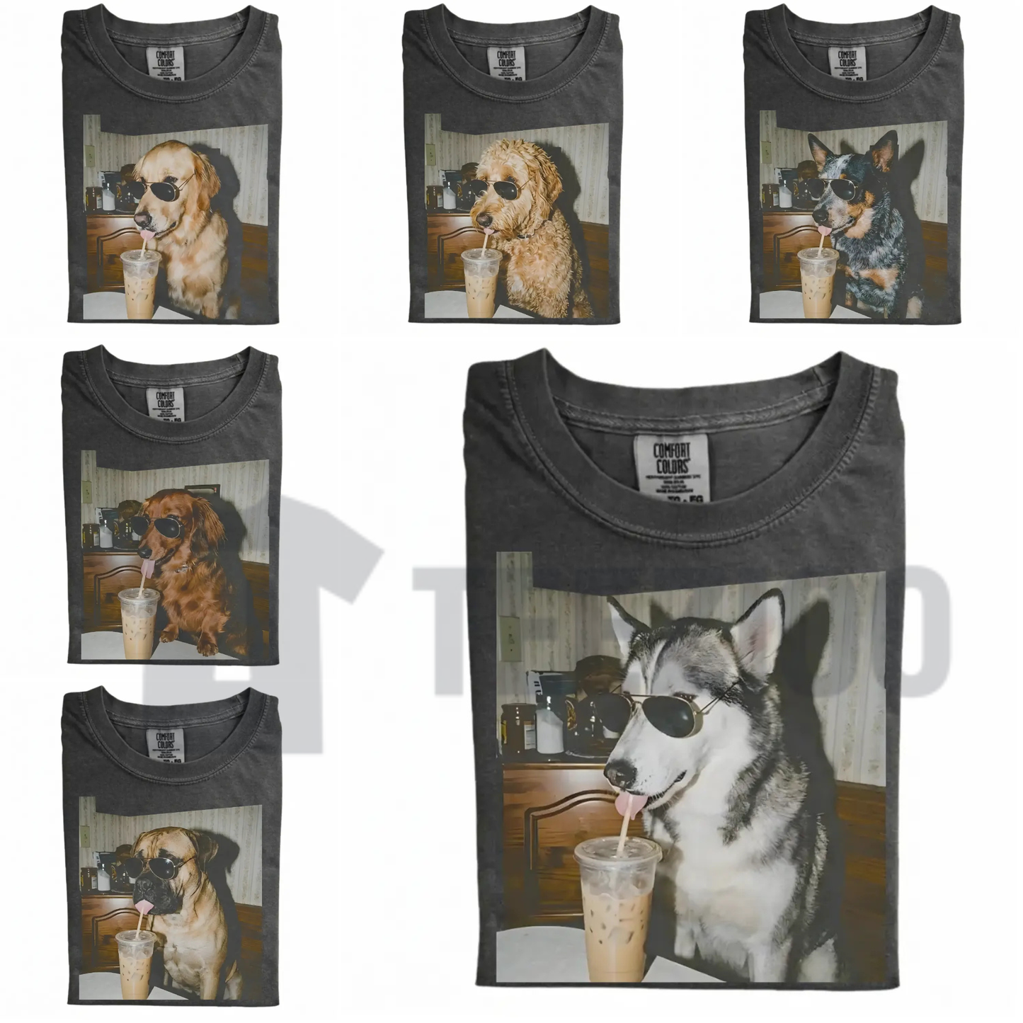 Dog Iced Coffee Tee – Vintage 90s Funny Edgy Dog Meme Shirt