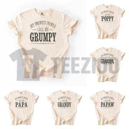 Custom "My Favorite People Call Me Papa" T-Shirt