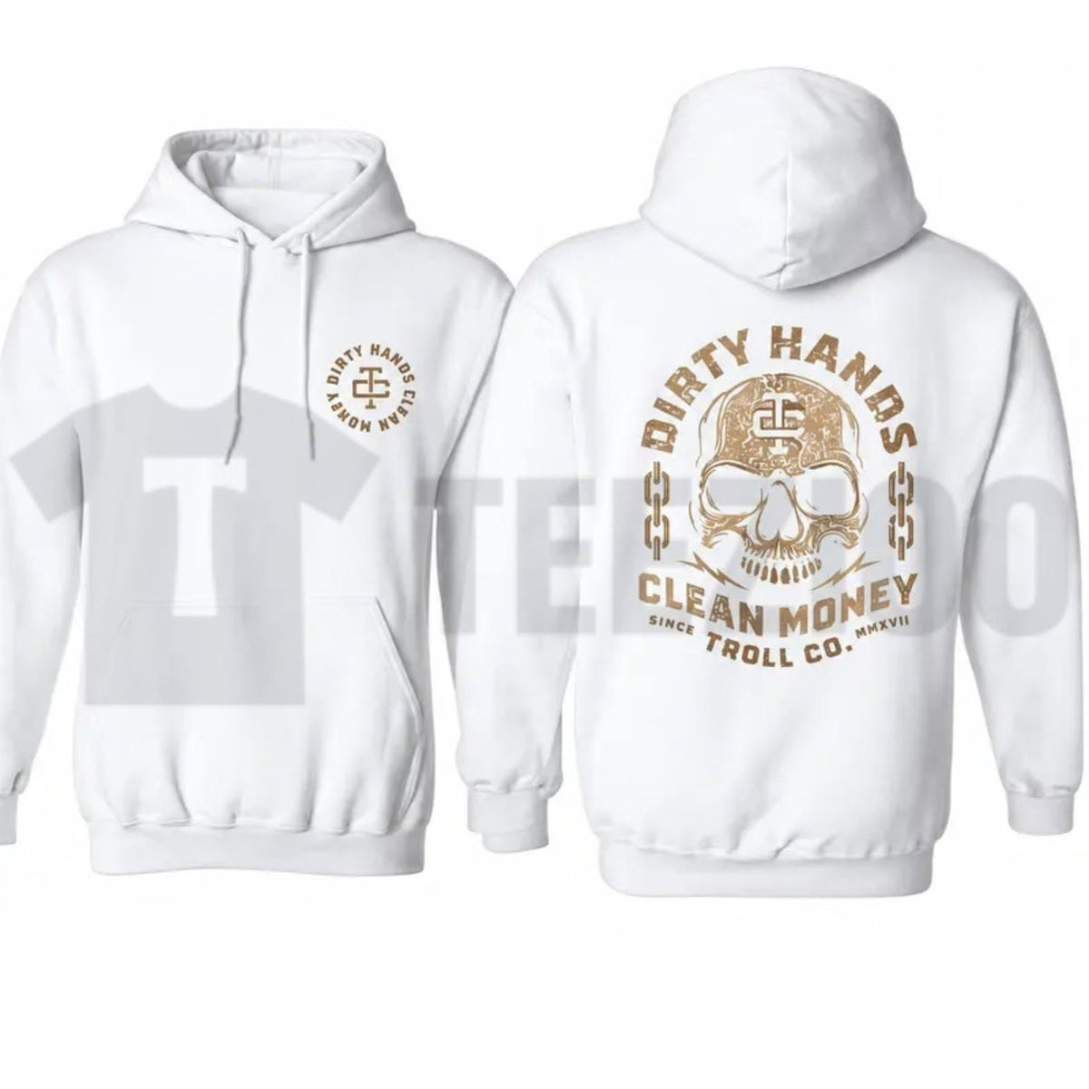 Bold Skull Graphic Pullover Hoodie – Edgy Streetwear Gothic Skeleton
