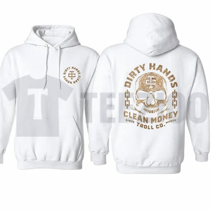 Bold Skull Graphic Pullover Hoodie – Edgy Streetwear Gothic Skeleton