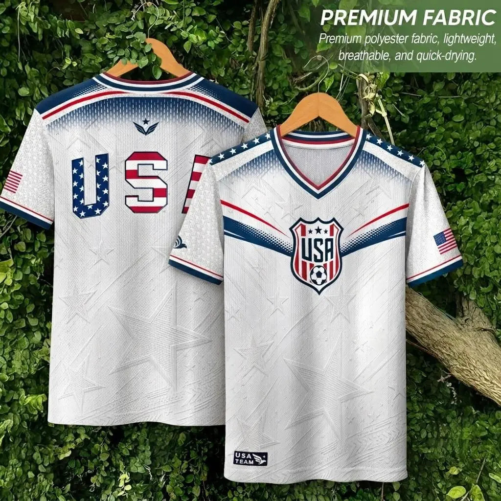 USA 2026 V-Neck Soccer Fan Jersey – Retro Football